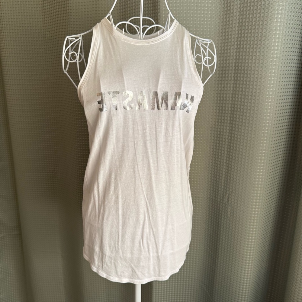 Lululemon White Open Back Yoga Tank Top